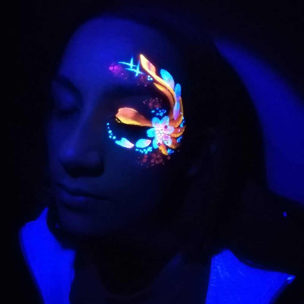 Animation maquillage néon fluorescent Montpellier Avignon